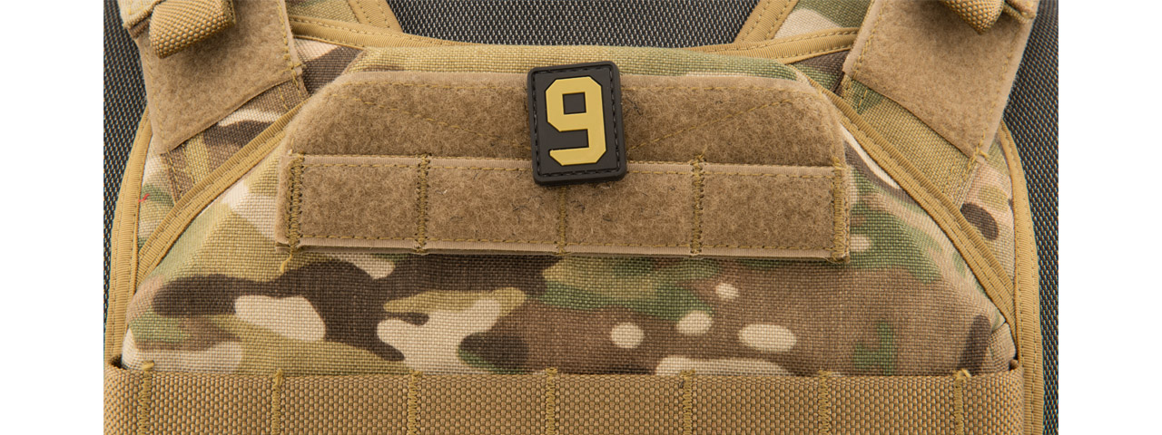 Number 9 PVC Patch (Color: Tan) - Click Image to Close