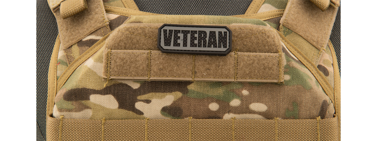 Veteran Tab PVC Patch (Color: Black) - Click Image to Close