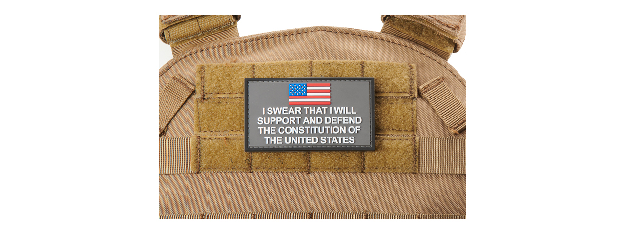 "I Swear That I Will Support and Defend The Constitution" PVC Morale Patch (Color: Black) - Click Image to Close