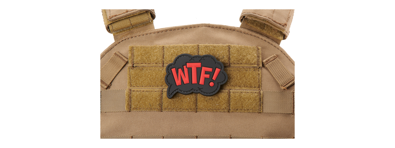 "WTF What The Fuck" PVC Patch (Color: Red & Black) - Click Image to Close