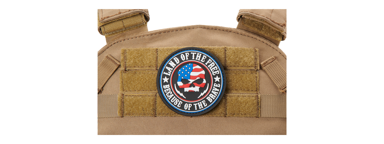 "Land of the Free, Because of the Brave" PVC Morale Patch - Click Image to Close