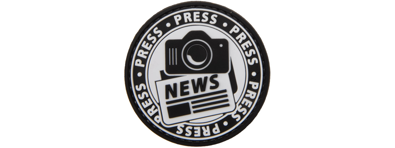 News Press Camera PVC Patch (Color: Black and Gray) - Click Image to Close