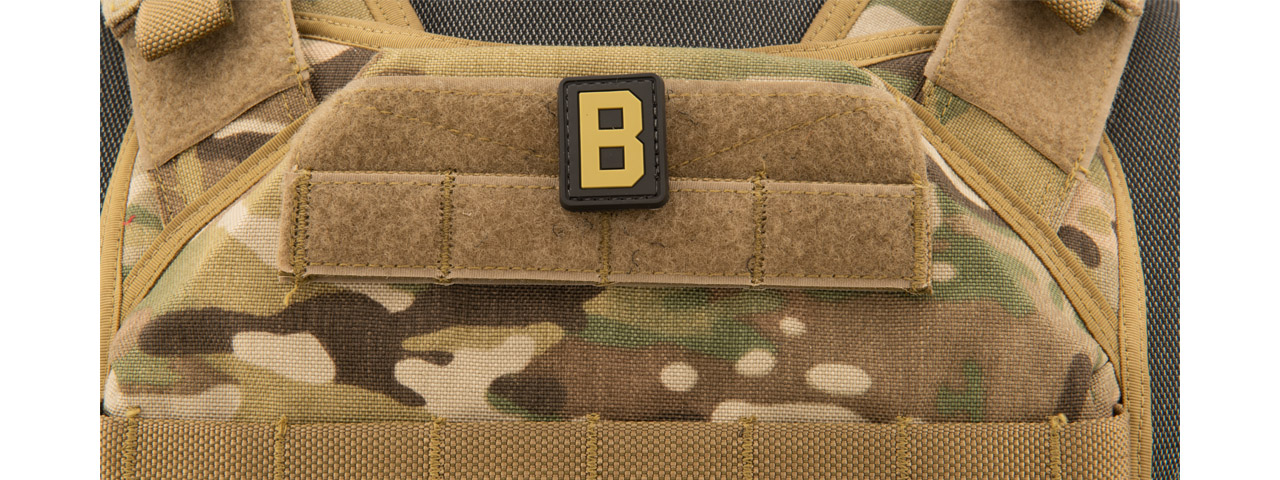 Letter "B" PVC Patch (Color: Tan) - Click Image to Close