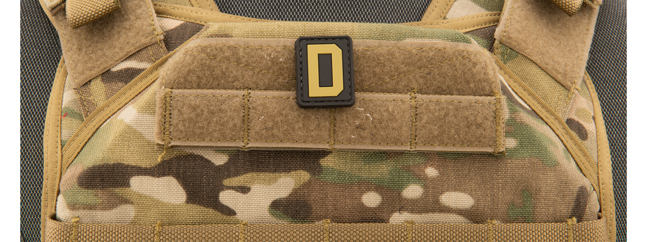Letter "D" PVC Patch (Color: Tan) - Click Image to Close