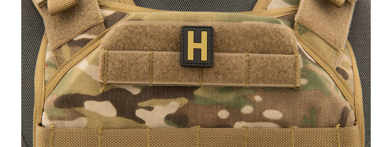 Letter "H" PVC Patch (Color: Tan) - Click Image to Close