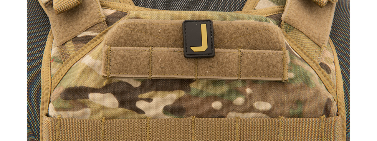 Letter "J" PVC Patch (Color: Tan) - Click Image to Close