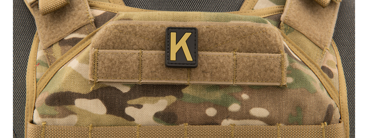 Letter "K" PVC Patch (Color: Tan) - Click Image to Close