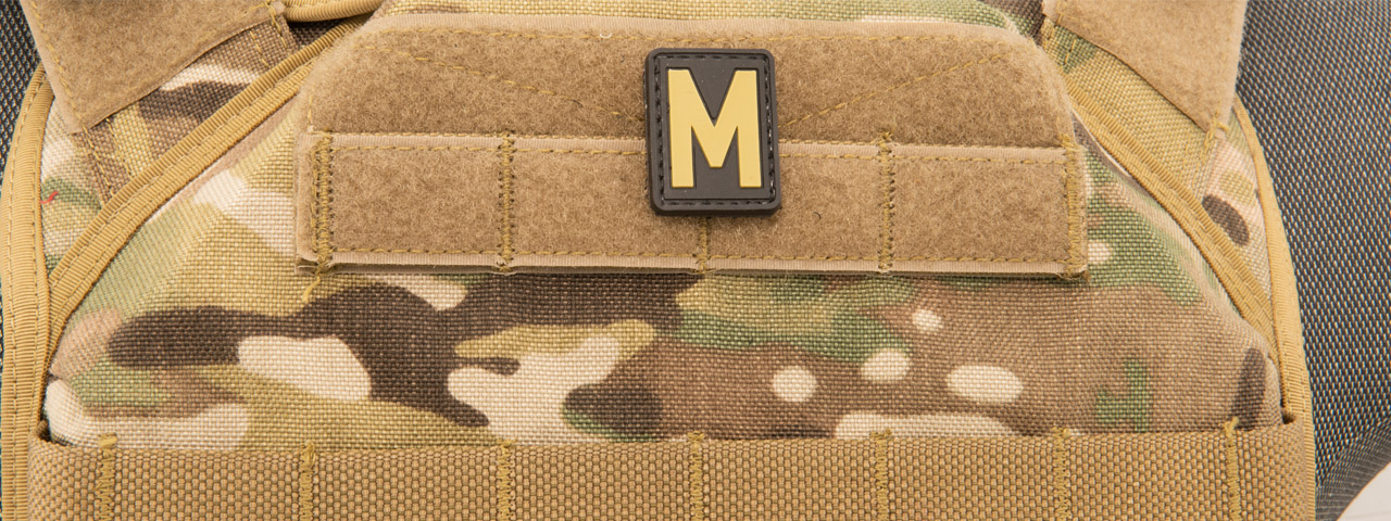 Letter "M" PVC Patch (Color: Tan) - Click Image to Close