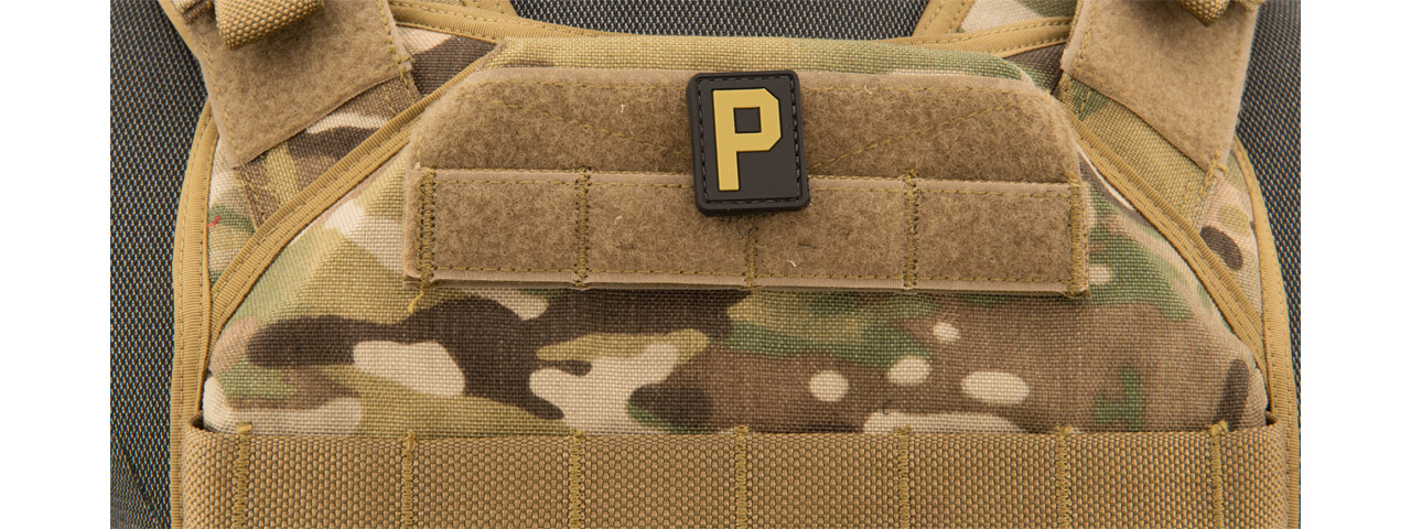 Letter "P" PVC Patch (Color: Tan) - Click Image to Close