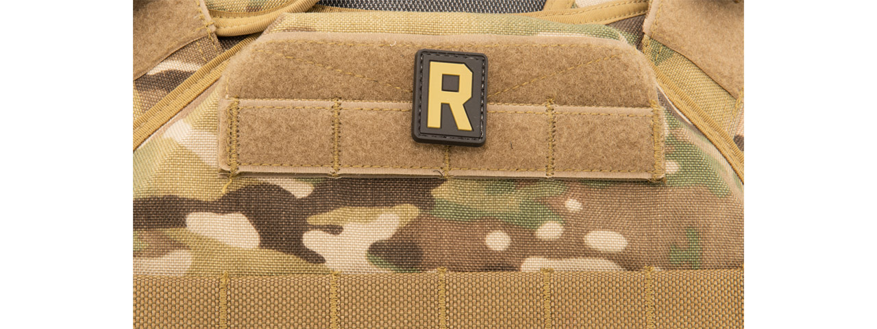 Letter "R" PVC Patch (Color: Tan) - Click Image to Close