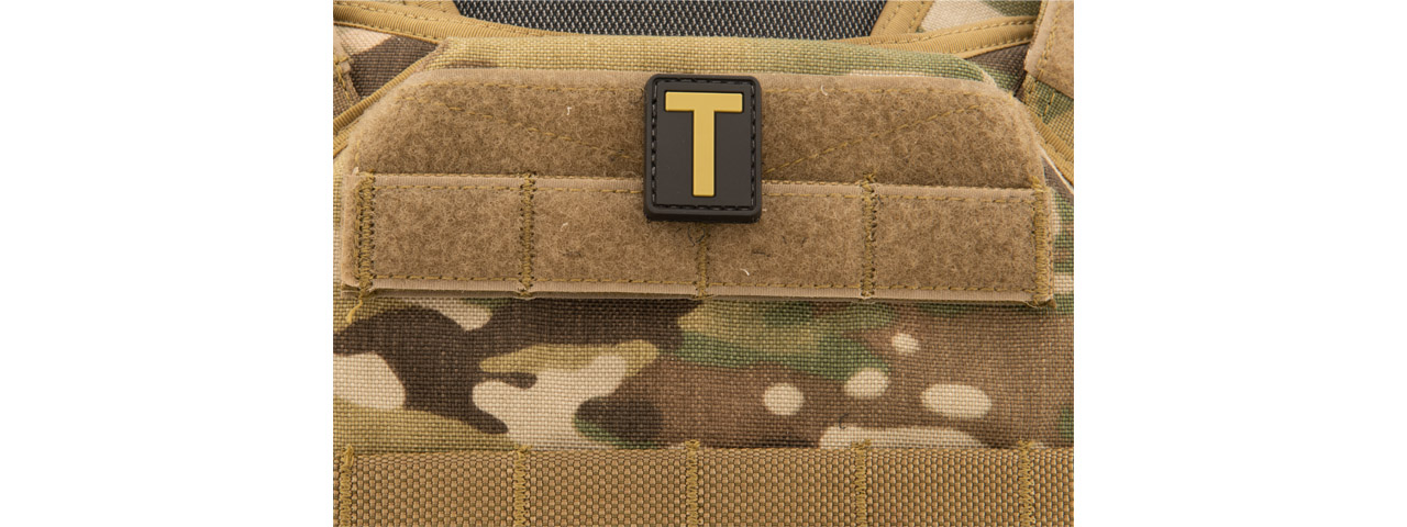 Letter "T" PVC Patch (Color: Tan) - Click Image to Close