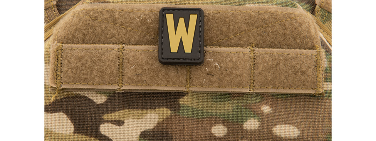 Letter "W" PVC Patch (Color: Tan) - Click Image to Close