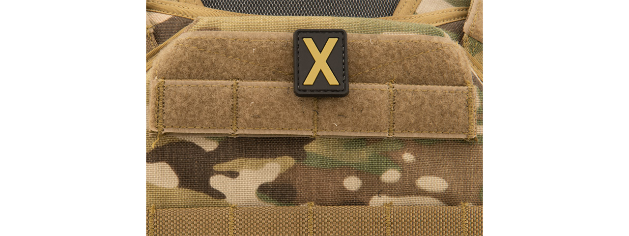 Letter "X" PVC Patch (Color: Tan) - Click Image to Close