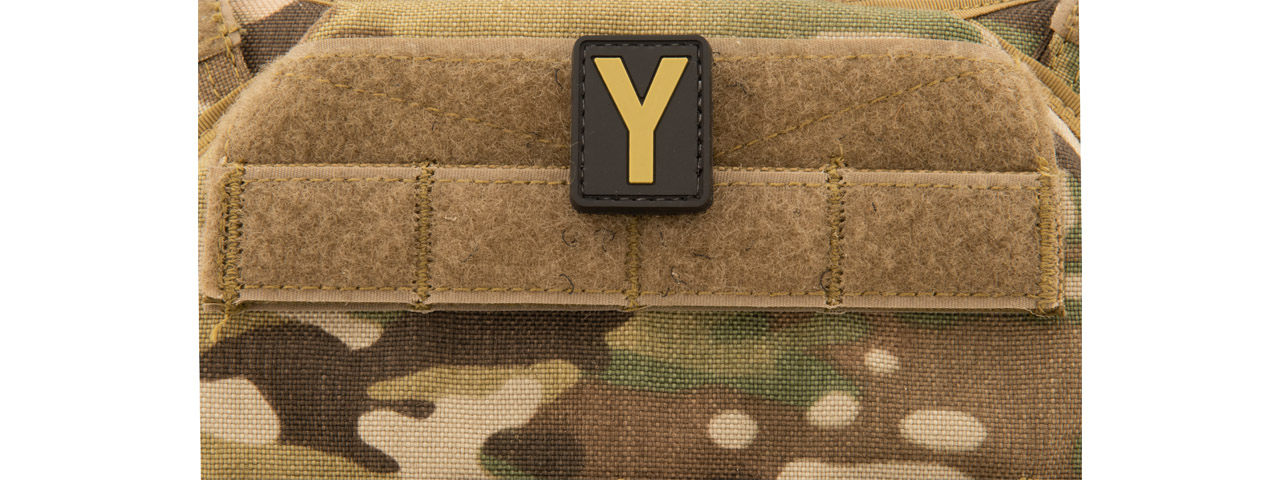 Letter "Y" PVC Patch (Color: Tan) - Click Image to Close