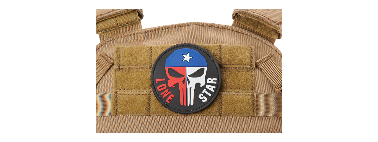 Texas Punisher Lone Star PVC Morale Patch - Click Image to Close