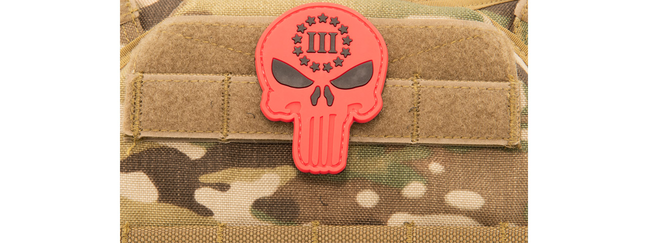 Glow Punisher with Three Percenter PVC Patch (Color: Red) - Click Image to Close