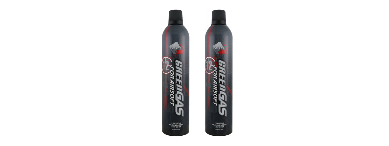 Puff Dino 600ml Green Gas Classic with Oil (Pack of 2) - Click Image to Close