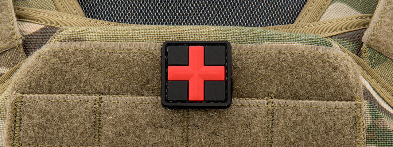 3D Red Cross Medical PVC Patch (Color: Red and Black) - Click Image to Close