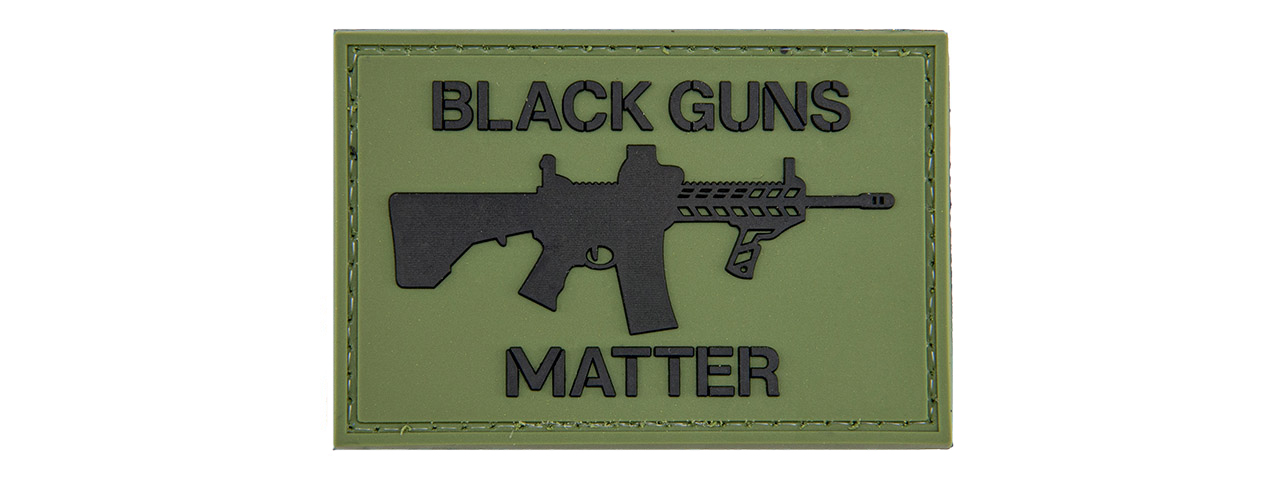 "Black Guns Matter" PVC Patch (Color: OD Green) - Click Image to Close