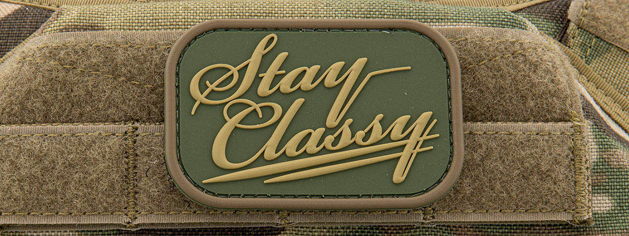"Stay Classy" Swat PVC Patch (Color: Olive Green) - Click Image to Close