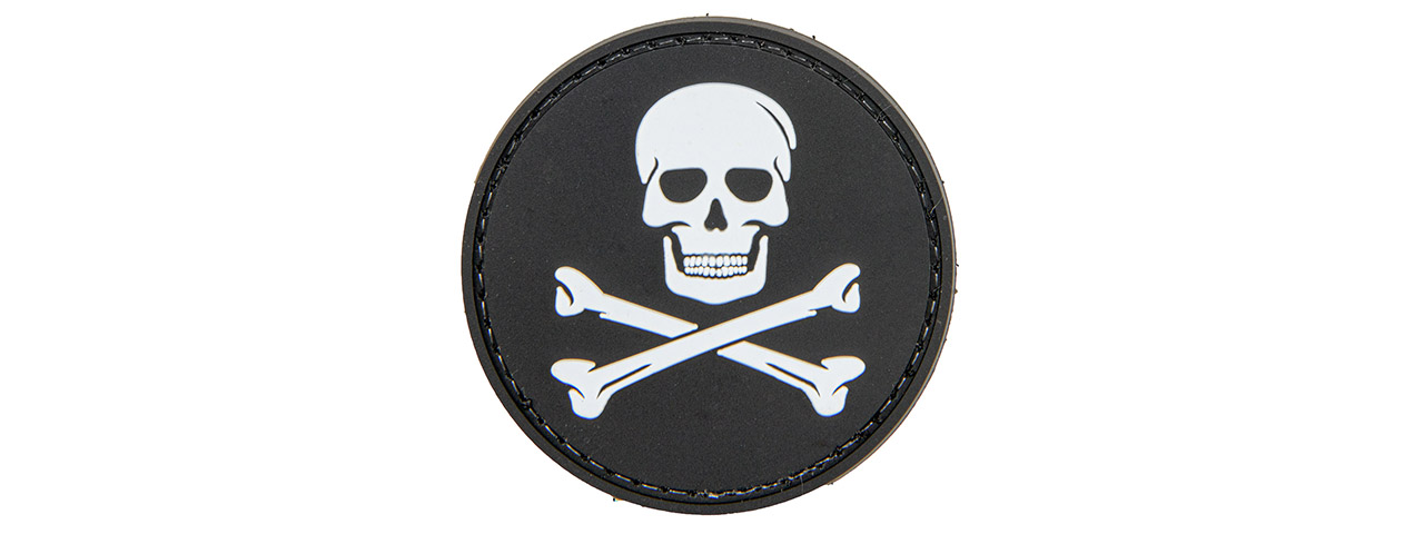 Jolly Roger PVC Patch (Color: Black and White) - Click Image to Close