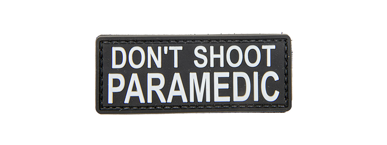 "Don't Shoot Paramedic" PVC Patch (Color: Black and White) - Click Image to Close