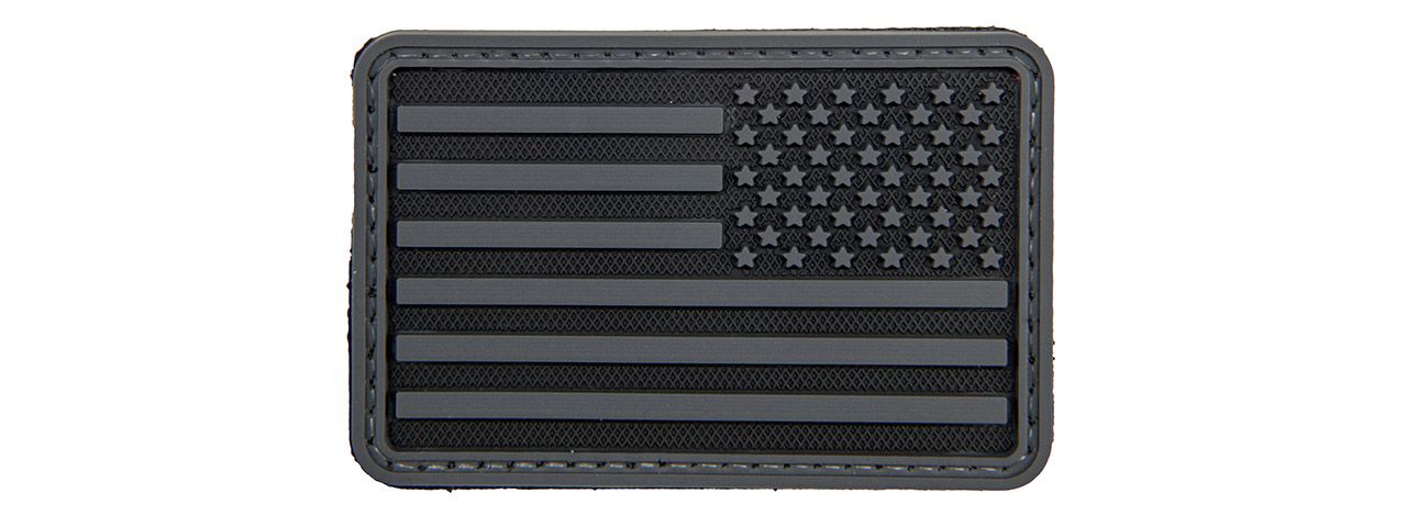 3D US Flag Reverse PVC Patch (Color: Black and Dark Gray) - Click Image to Close