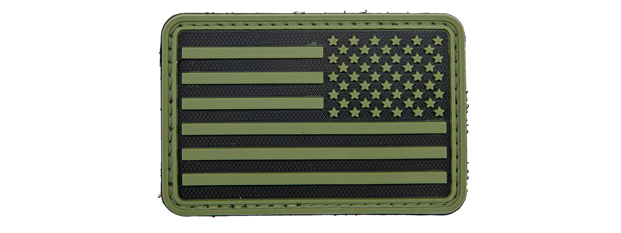 3D US Flag Reverse PVC Patch (Color: OD Green) - Click Image to Close