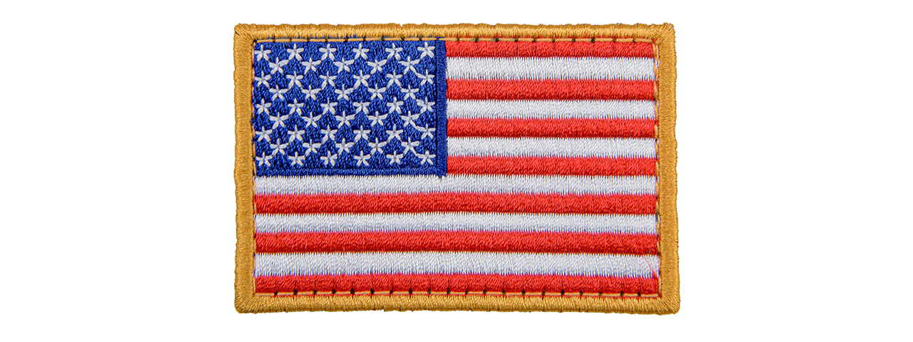Embroidered Forward US Flag Patch w/ Full Colors - Click Image to Close