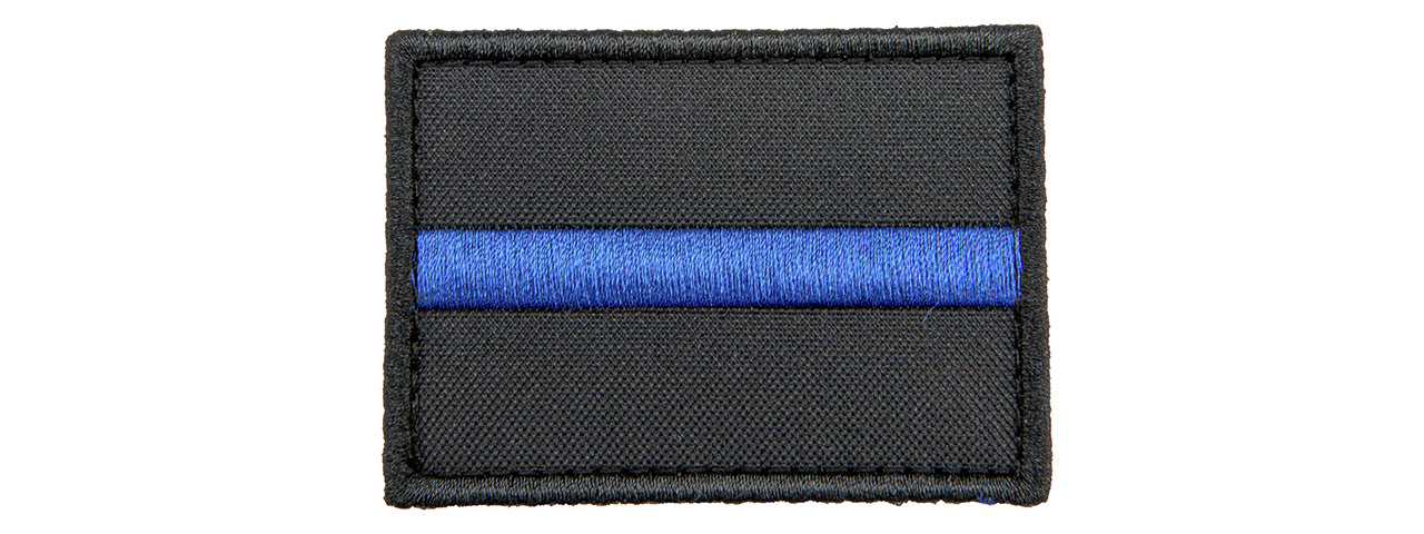 Embroidered Fabric Think Blue Line Patch (Color: Blue) - Click Image to Close