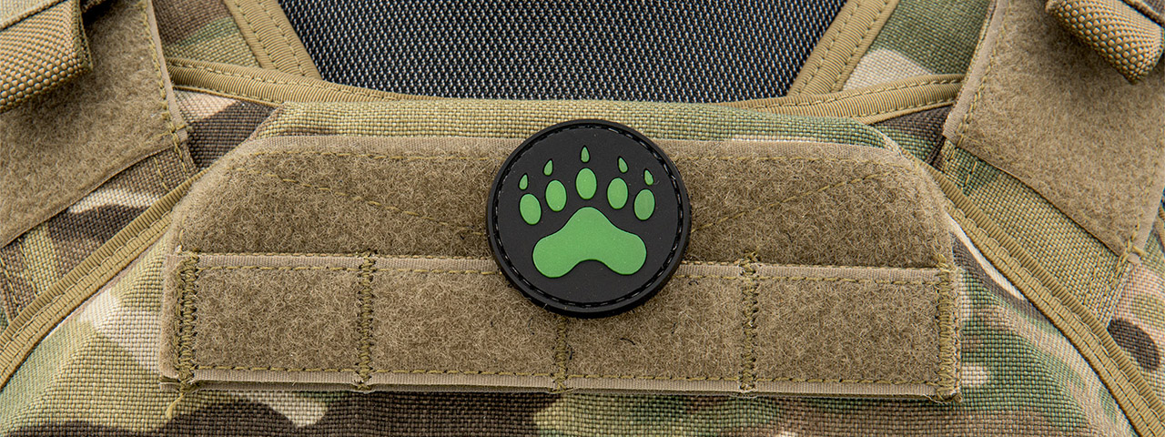 Glow in the Dark Paw PVC Patch - Click Image to Close
