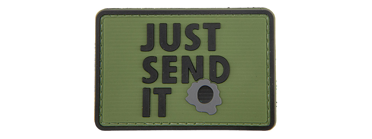 "Just Send It" PVC Patch (Color: OD Green) - Click Image to Close