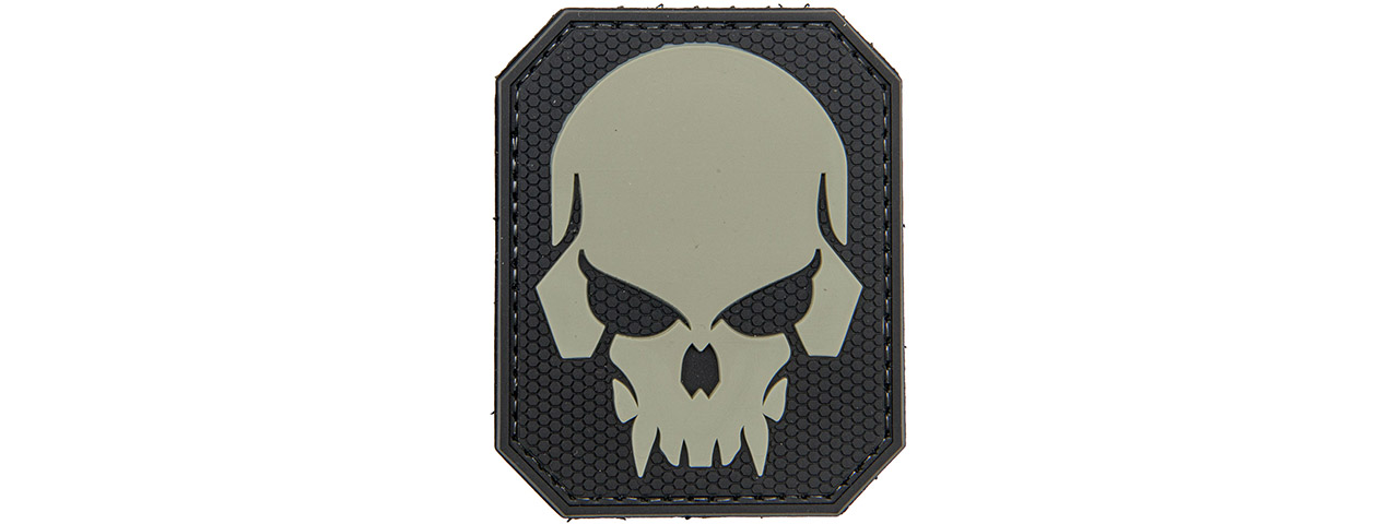 Large Pirate Skull PVC Patch (Color: Black and Gray) - Click Image to Close