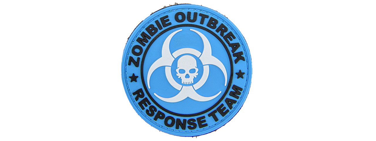 Zombie Outbreak Response Team PVC Patch w/ Biohazard Skull (Blue Version) - Click Image to Close
