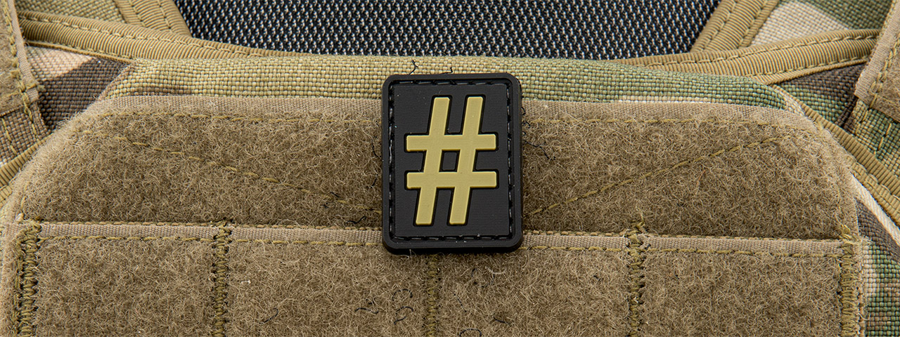 Pound Sign PVC Patch (Color: Tan) - Click Image to Close