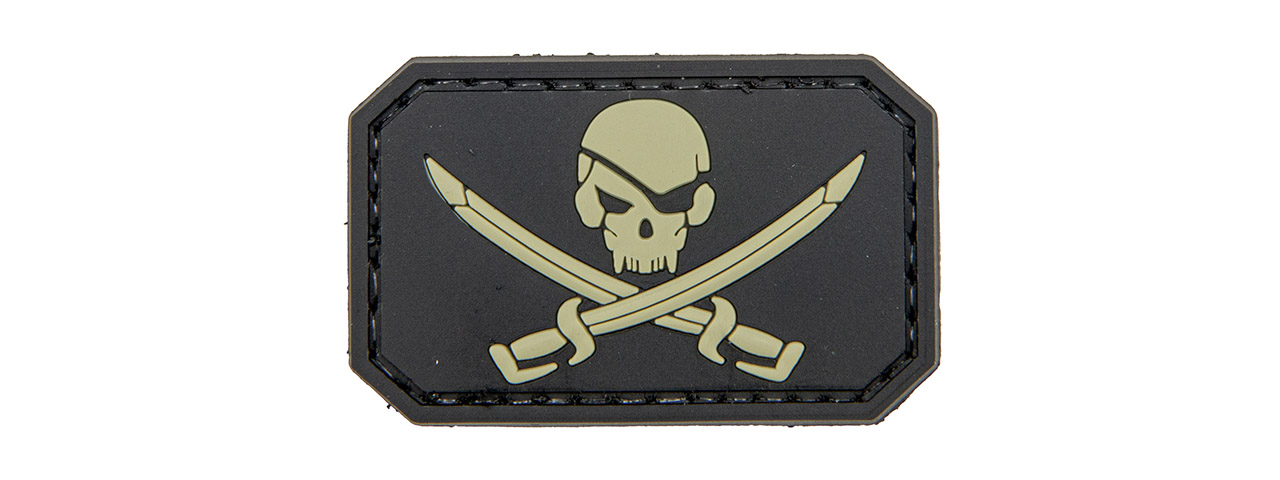 Pirate Skull PVC Patch (Color: Black) - Click Image to Close