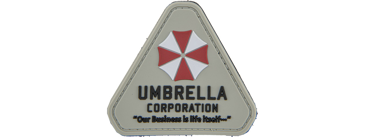Resident Evil Umbrella Corporation "Our Business is Life Itself" PVC Patch (Color: Gray and Red) - Click Image to Close