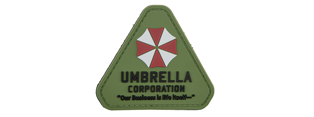 Resident Evil Umbrella Corporation "Our Business is Life Itself" PVC Patch (Color: OD Green and Red) - Click Image to Close