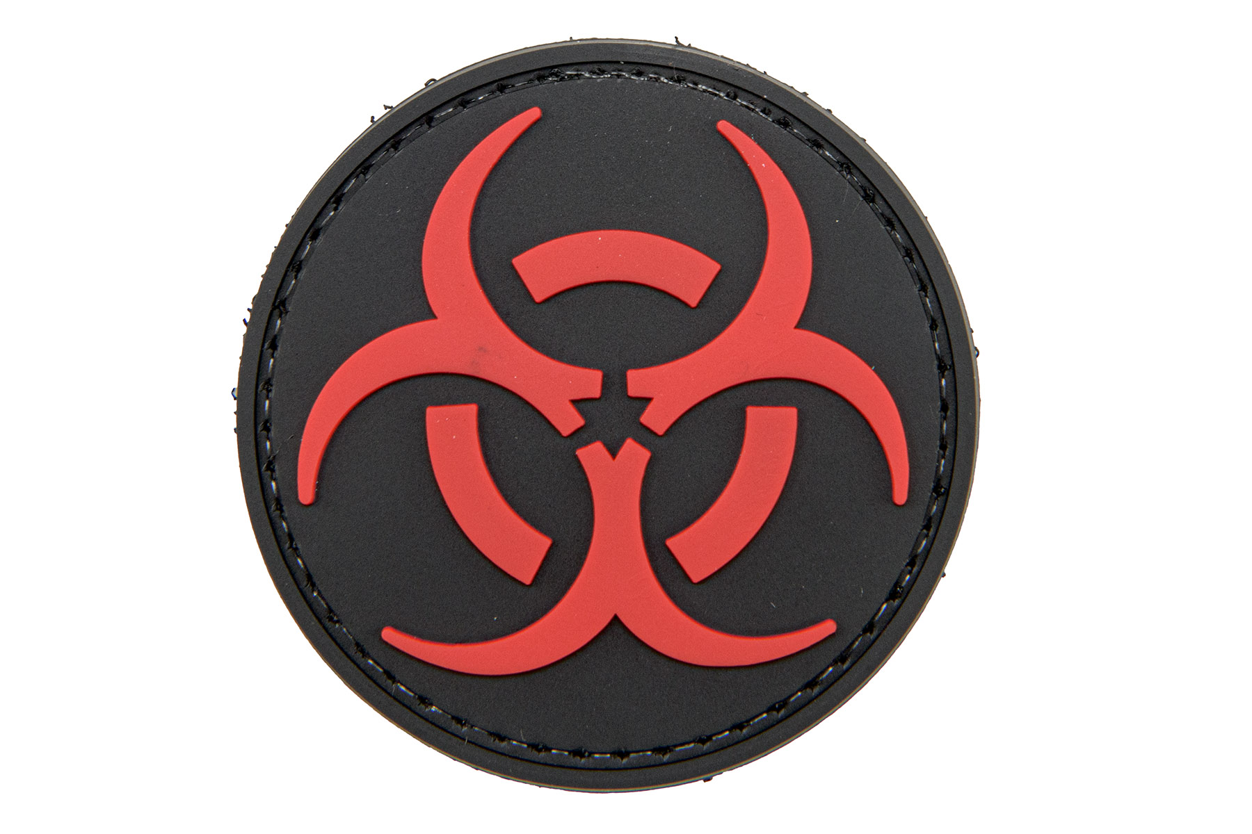 Round Biohazard PVC Patch (Color: Black and Red) - Click Image to Close