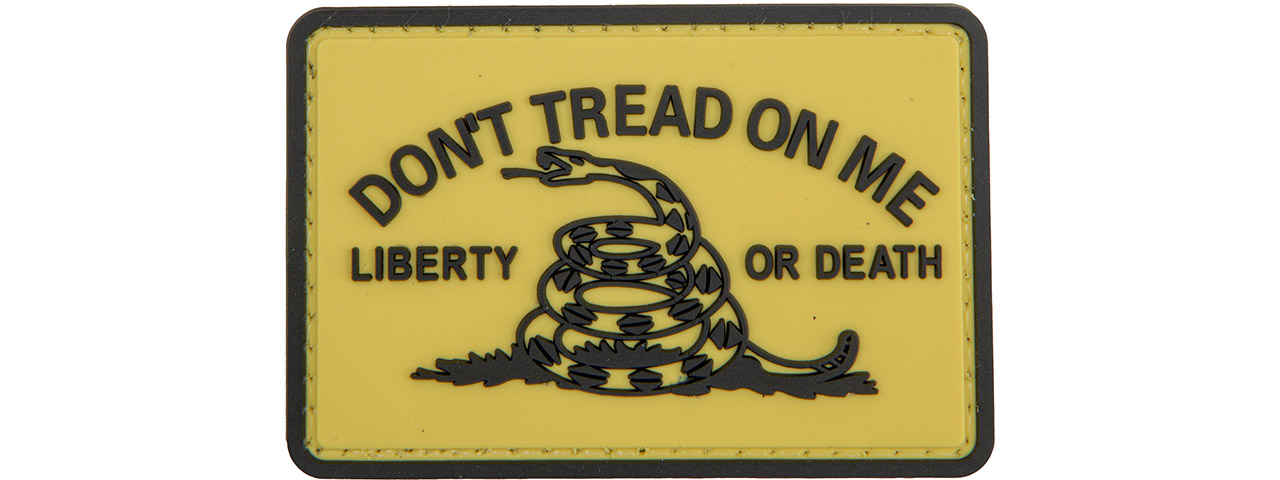"Don't Tread on Me Liberty or Death" PVC Patch (Color: Yellow) - Click Image to Close