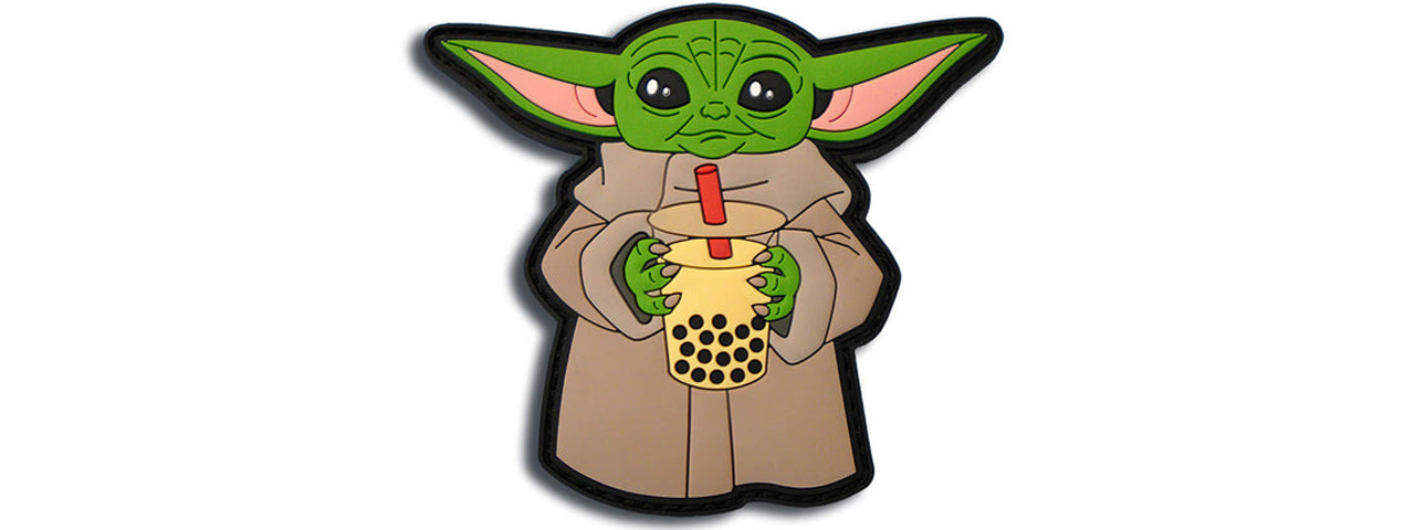 "Slurrrp" The Baby Alien Bubble Tea PVC Morale Patch - Click Image to Close