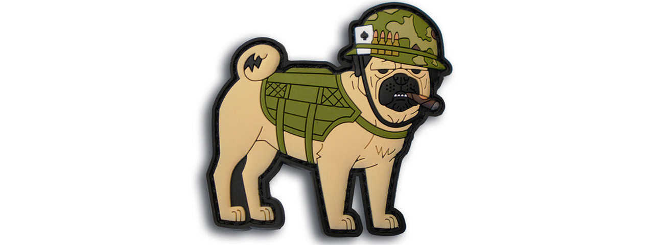 "Nam Pug" The TactiPug Tactical Dog PVC Morale Patch - Click Image to Close