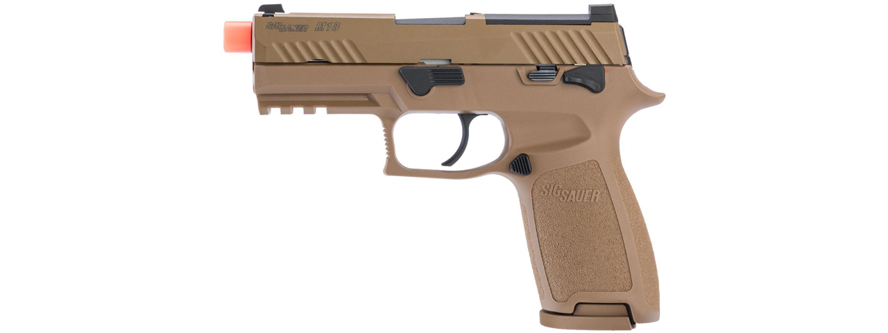 Sig Sauer ProForce P320 M18 MHS Airsoft Gas Blowback Pistol (Color: Tan) - Click Image to Close