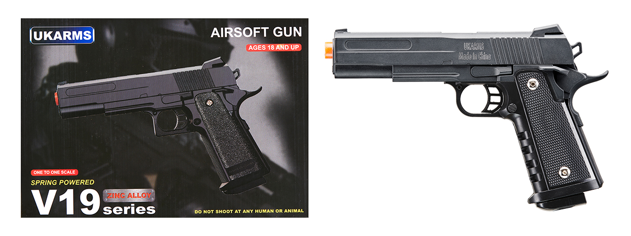 UK Arms 2011 Alloy Series Spring Airsoft Pistol (Color: Silver Gray) - Click Image to Close