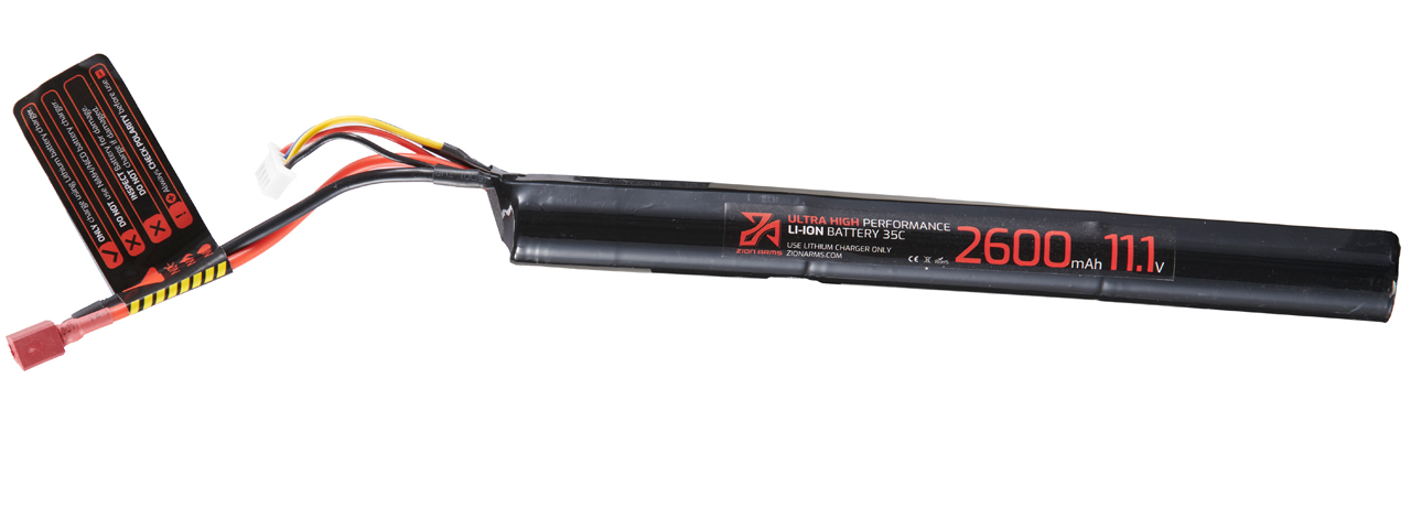 Zion Arms 11.1v 2600mAh Lithium-Ion Stick Battery (Deans Connector) - Click Image to Close