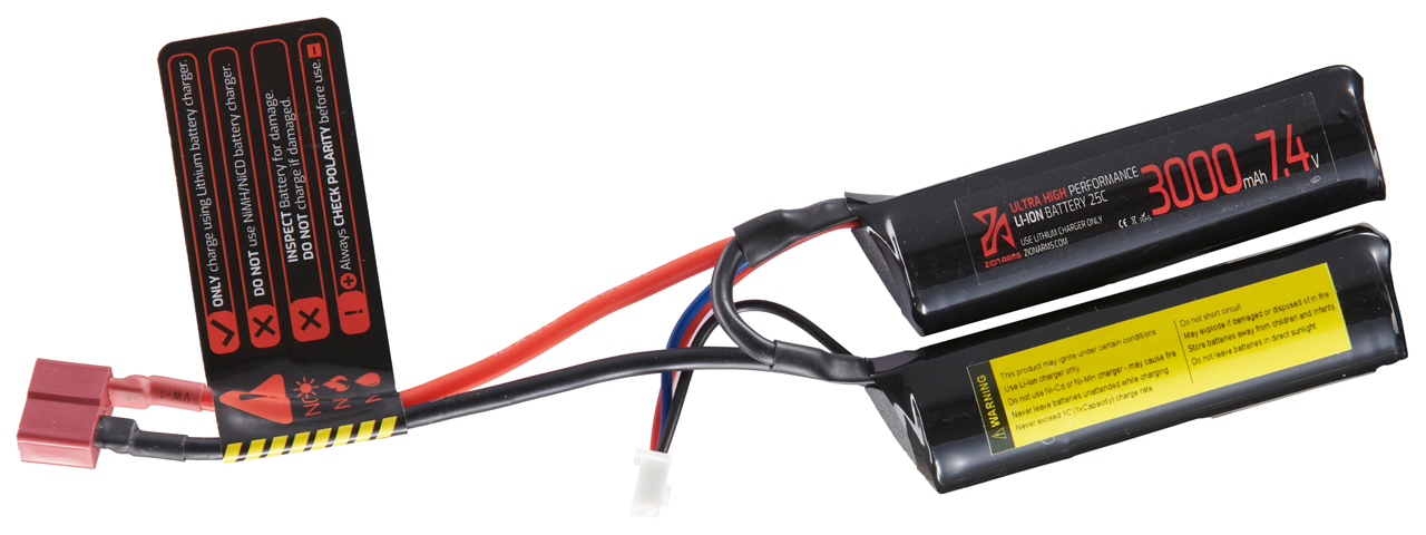 Zion Arms 7.4v 3000mAh Lithium-Ion Nunchuck Battery (Deans Connector) - Click Image to Close