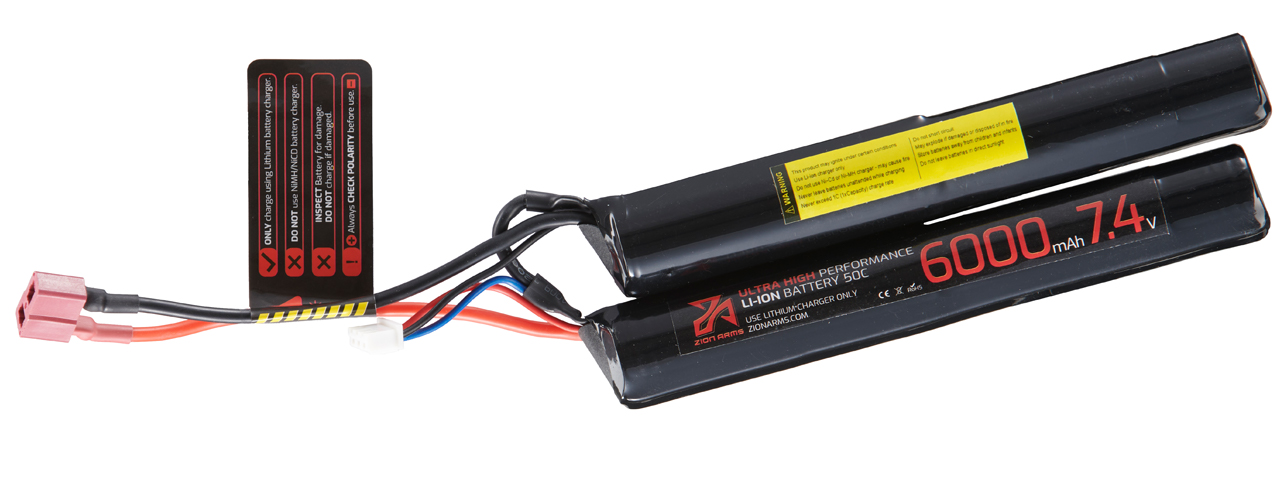 Zion Arms 7.4v 6000mAh Lithium-Ion Nunchuck Battery (Deans Connector) - Click Image to Close