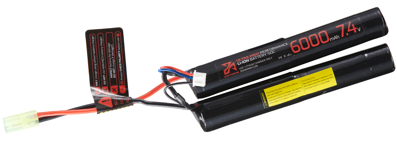 Zion Arms 7.4v 6000mAh Lithium-Ion Nunchuck Battery (Tamiya Connector) - Click Image to Close