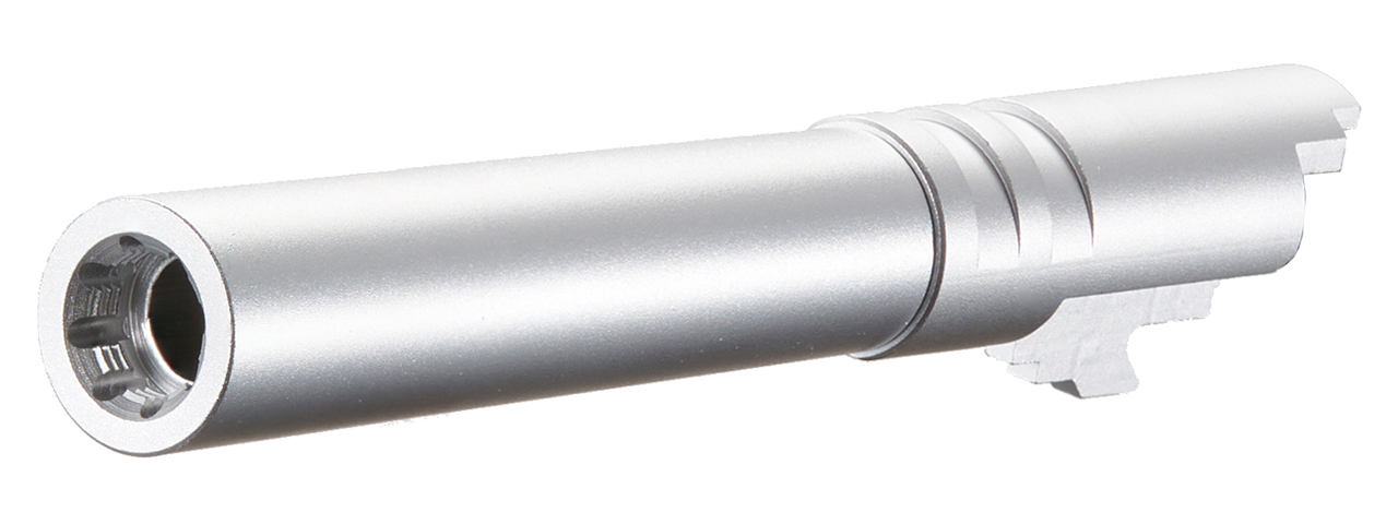Lancer Tactical Aluminum Threaded Hi-Capa 5.1 Outer Barrel (Color: Silver) - Click Image to Close
