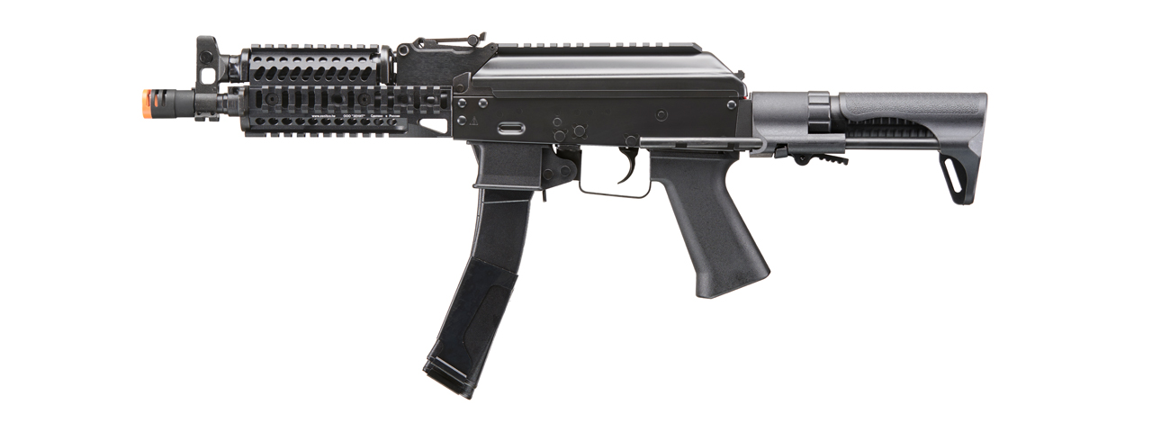 LCT 9mm PP-19 PDW AK Airsoft AEG Rifle w/ Picatinny Handguard (Color: Black) - Click Image to Close